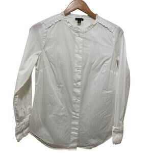 Ann Taylor White Button-Up Blouse